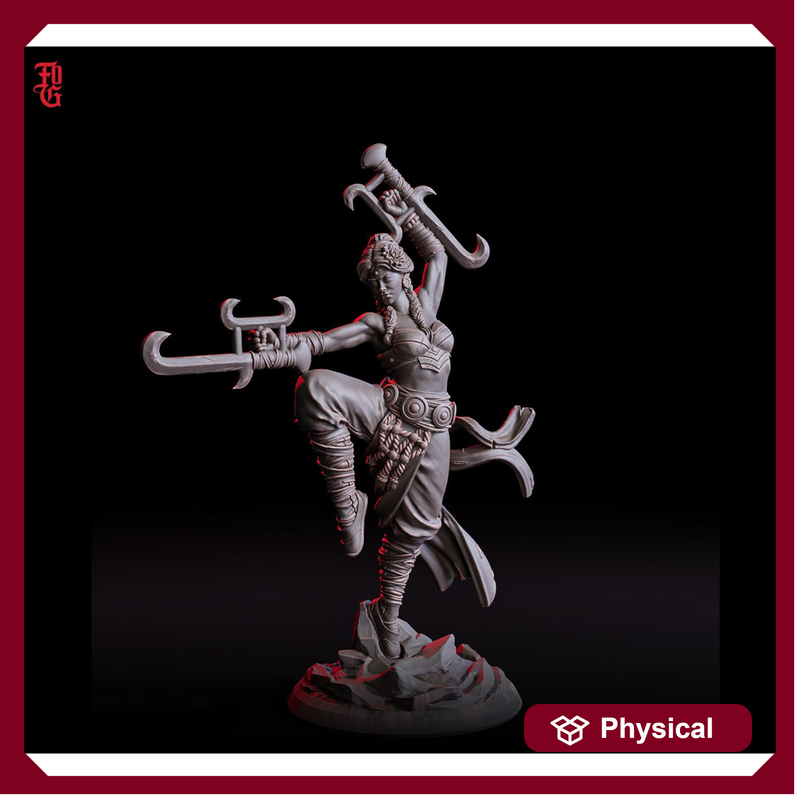 Female Human Monk Way of the Kensei PC NPC | 28mm, 32mm,54mm, 75mm, 100mm Scale Resin Mini | Dungeons and Dragons| Flesh of Gods - Only-Games