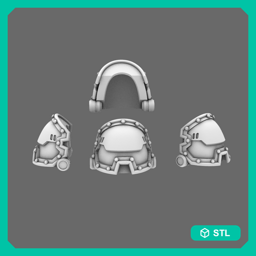 Space Knights V2 Metal Storm Shoulder Pads Type C - Only-Games