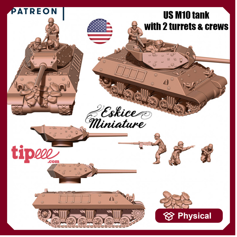 Tank US M10 Wolverine - 28mm - Only-Games
