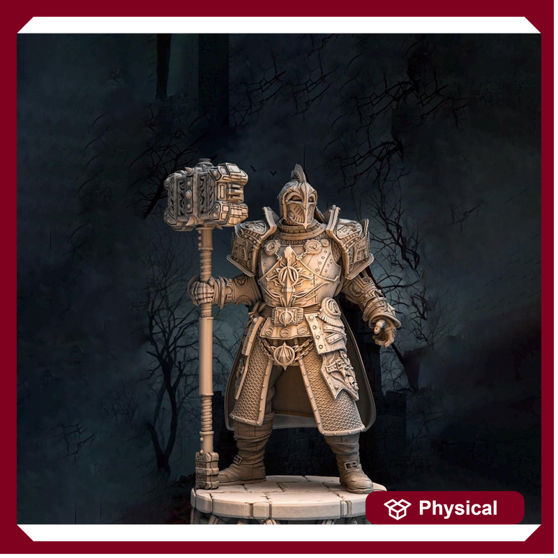 Human Cleric, Paladin Fighter Maul and Platemail | Unpainted Miniature | 5 Sizes /Scales |DnD - Only-Games