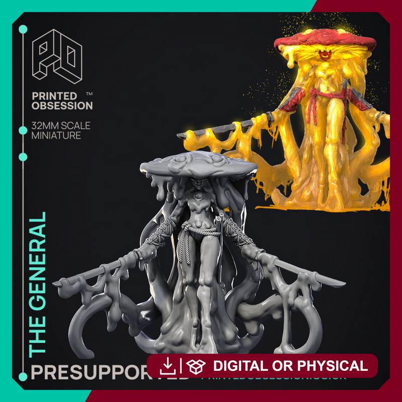 The General - Scrapwastes Boss - PRESUPPORTED - Illustrated and Stats - 32mm scale