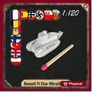 1/120 Renault Ft Char Mitrailleuse with casted turret