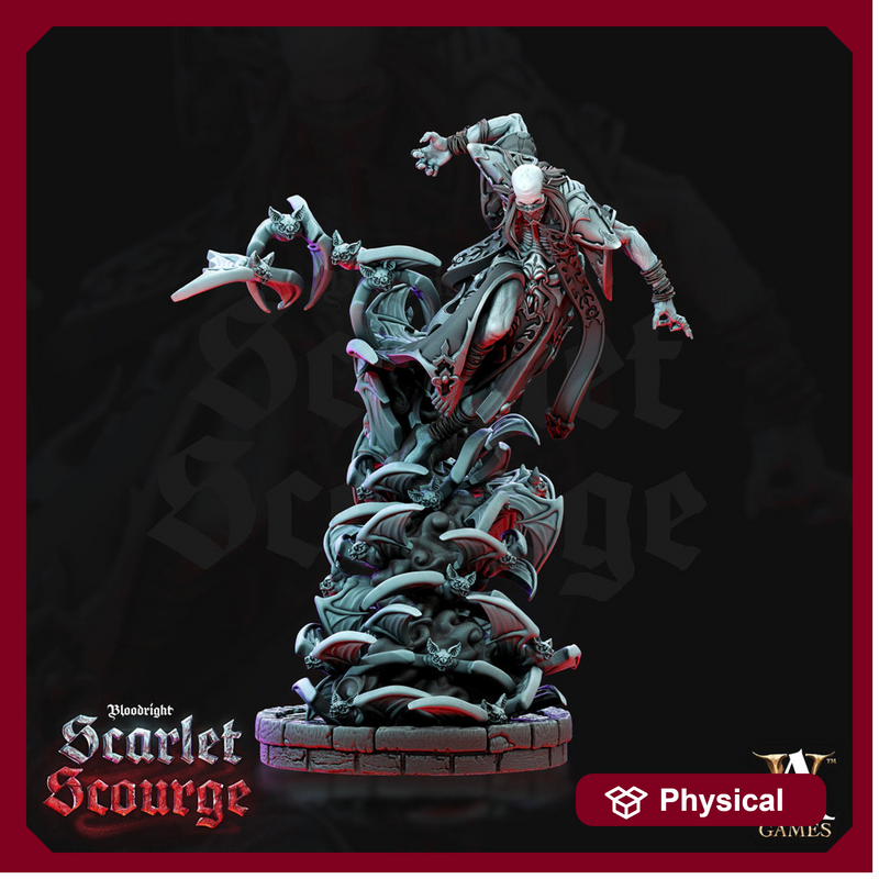 Vampire Count Evil Vermilach | 28mm, 32mm, 75mm Scale | Undead Dungeons and Dragons 5e Miniatures | Pathfinder | Archvillain games - Only-Games