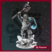 Dwarf Fighter Ranger w/ Axe & Shield Miniature | 28mm, 32mm,54mm,75mm, 100mm Scales | Roleplaying games Figure DnD 5e Pathfinder | DM Stash - Only-Games