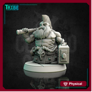 (0119) Male dwarf barbarian warrior with two hammers - Only-Games