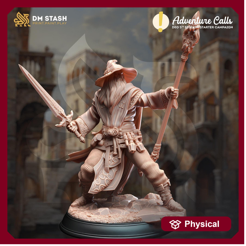 War Wizard, Warlock, Sorcerer PC / NPC Resin Miniature | 28mm, 32mm,54mm,75mm, 100mm Scales | Dungeons and Dragons  5E | DM Stash - Only-Games