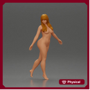 Naked Elegant woman gracefully walking with confidence and poise