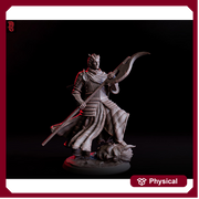 Tiefling Paladin Fighter Glaive Miniature dnd 5e Pathfinder Unpainted Resin 5 Sizes Polearm Master - Only-Games