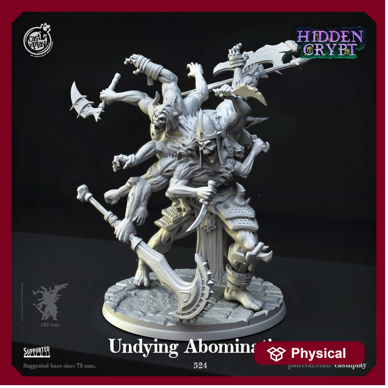 Undead Abomination Monstrosity- | 28mm, 32mm , 50mm Scale | Undead Boss | Dungeons and Dragons | Pathfinder | Cast n Play - Only-Games