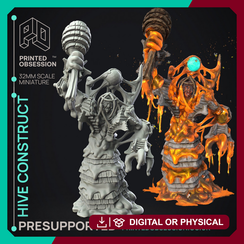 Hive Construct - Bee hive monster -  PRESUPPORTED - Illustrated and Stats - 32mm scale