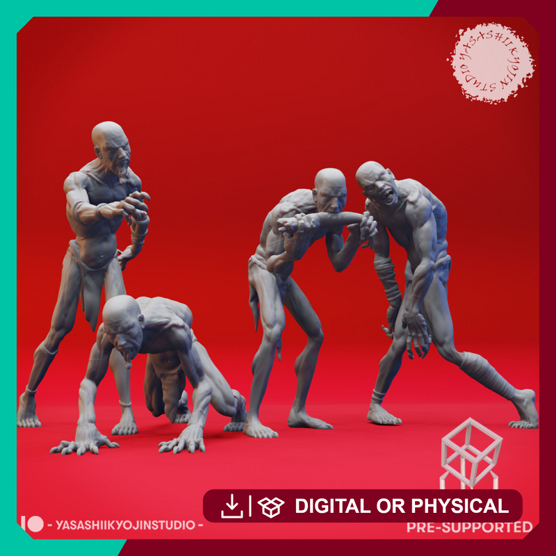 Ghoul Mob - Tabletop Miniatures (Pre-Supported)