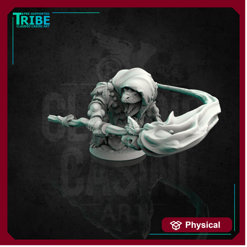 (0120) Troglodyte sorceror shaman with club and spell - Only-Games