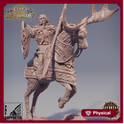 Wood Elf Fighter Mounted on Stag| Miniature | 28mm Scale | 32mm Scale | 75mm Scale | Pathfinder | DnD | Elf Figurine unpainted | - Only-Games