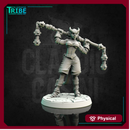 (0146) Female elf human tiefling firbolg half-orc shaolin monk with two hands mace or chain club