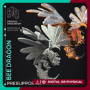 Bee Dragon - insectile Dragon - PRESUPPORTED - Illustrated and Stats - 32mm scale