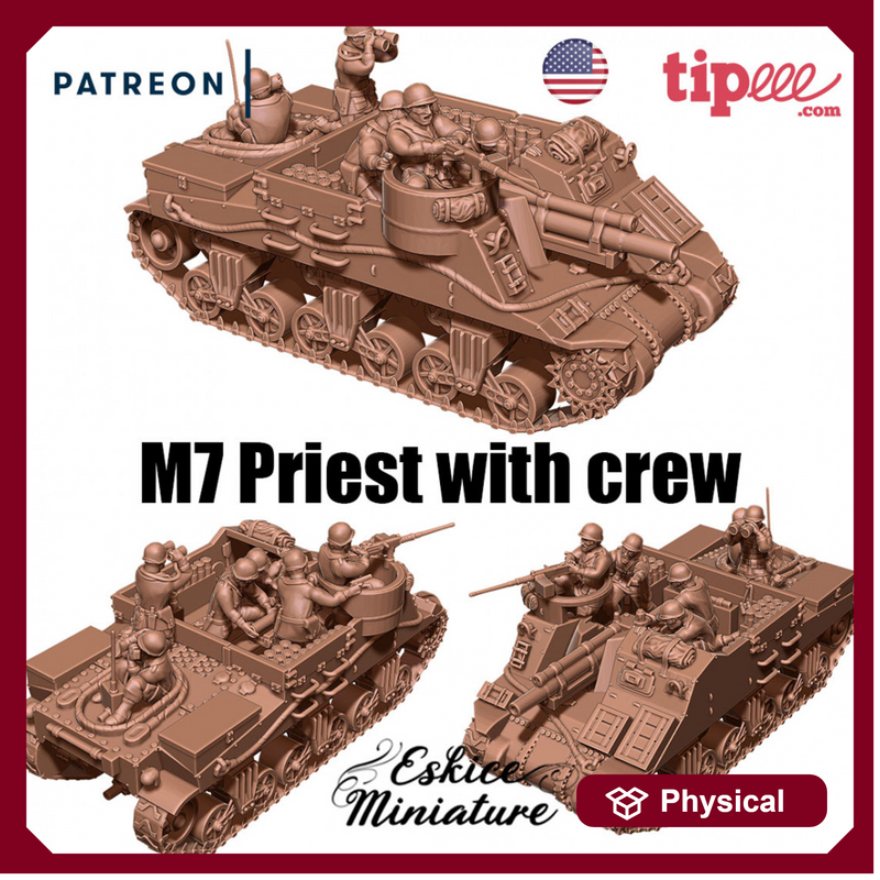 M7 Priest with crew - 28mm for wargame