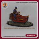 Postman riding a Steam powered tractor cycle (SPTC) (CMMWP029)