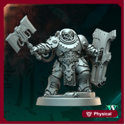 Sci-Fi Warrior Miniature | Heavy Axe Shield Soldier | UNPAINTED Resin RPG Wargame - Only-Games