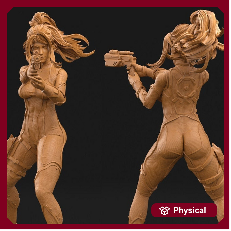 Female Commander Unarmored | 28mm, 32mm, 50mm, 75mm, 100mm | Sci-Fi miniatures | Fan Art - Only-Games