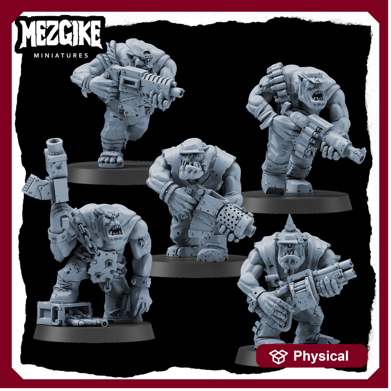 Orc shoota gruntz (5 physical multipart miniatures)