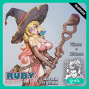 Ruby The Gem Witch - Sexy Witch PinUp - STL only