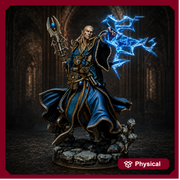 Elf Wizard Casting Spell PC NPC, Paintedornot Original Design Unpainted Mini | 5 Sizes /Scales - Only-Games