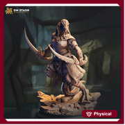 Dragonborn Female Rogue Assassin PC NPC Miniature | 28mm, 32mm, 54mm, 75mm, 100mm Scales | Pathfinder Figure DnD | DM Stash | - Only-Games