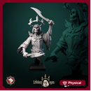 Winged undead caster bust pre-supported
