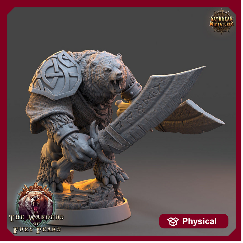 BearFolk Fighter Werebear Humanoid/ 4 sizes /Scales | D&D 5e Megaboss| Pathfinder | Daybreak Miniatures - Only-Games