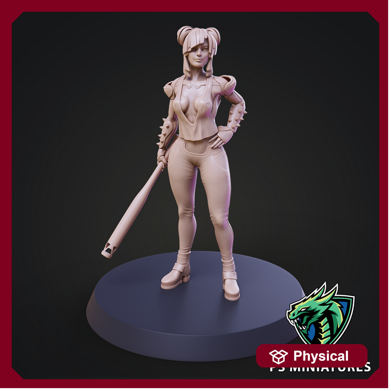 Cyberpunk Scrapper Girl Pose 1 - 3 Variants