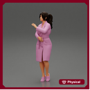 woman in bathrobe standing