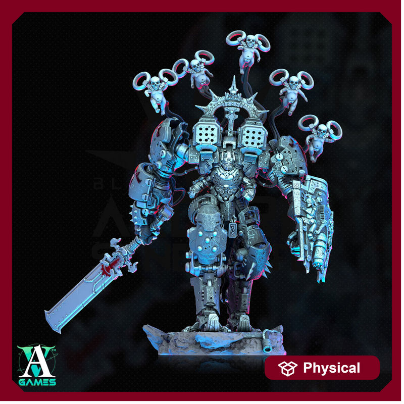Sci-Fi Heavy Battle Mech Knight Miniature | SpellJammer | 25mm, 32mm, 40mm, 50mm, 75mm BASE SIZES | Resin Mini Unpainted |Archvillain Games - Only-Games