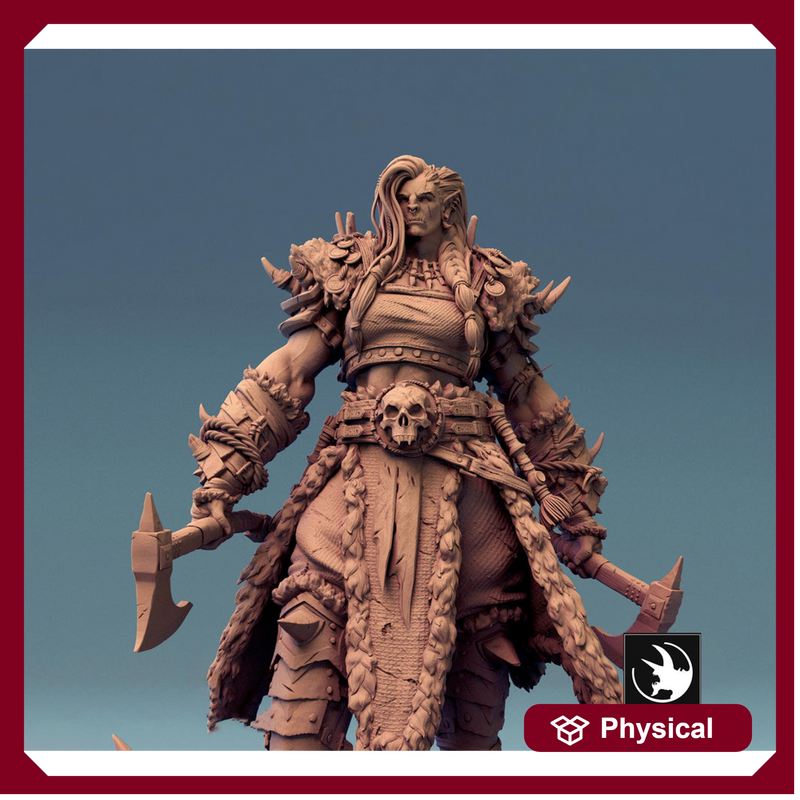 Orc Queen Female Fighter Barbarian , Half-Orc PC / NPC | Scales: 28mm,32mm ,54mm,75mm,100mm  Megaboss | Dungeons & Dragons 5e | Pathfinder - Only-Games