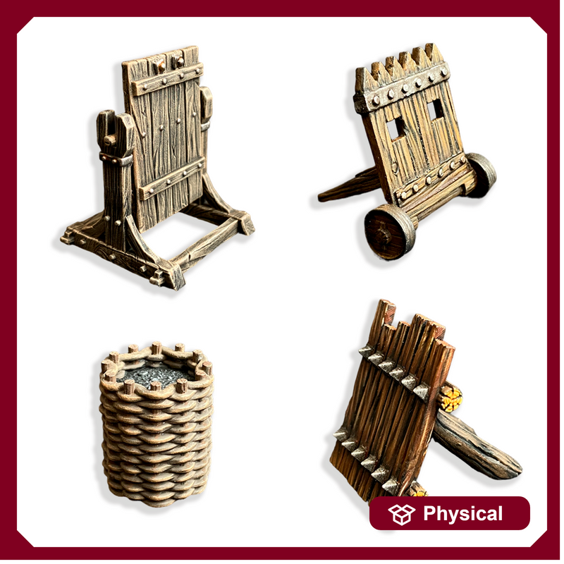 Siege shields and a gabion (Medieval Artillery)
