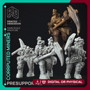 Corrupted Dwarven Miners - Flesh of Gold -  PRESUPPORTED - Illustrated and Stats - 32mm scale