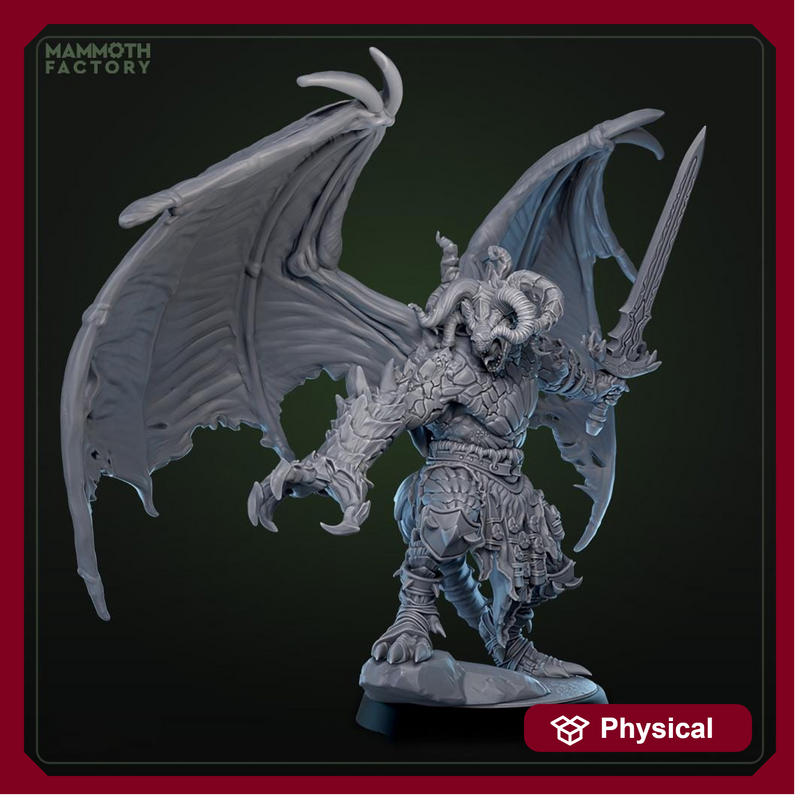 Dragonborn Paladin, Ranger, Fighter, Wings Sword  | 28mm,32mm,54mm, 75mm, 100mm Scale Resin Miniature | Dungeons & Dragons DnD 5e Pathfinder - Only-Games