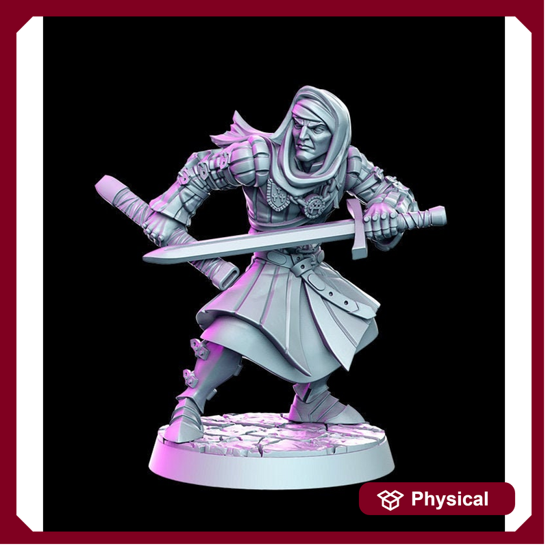 Human Rogue Assassin Classic JRPG 28mm,32mm,75mm Scale Miniature Unpainted resin Figurine D&D Tabletop Fantasy Miniature Gaming - Only-Games