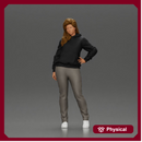 Casual girl with hoodie and sweatpants, striking a confident pose