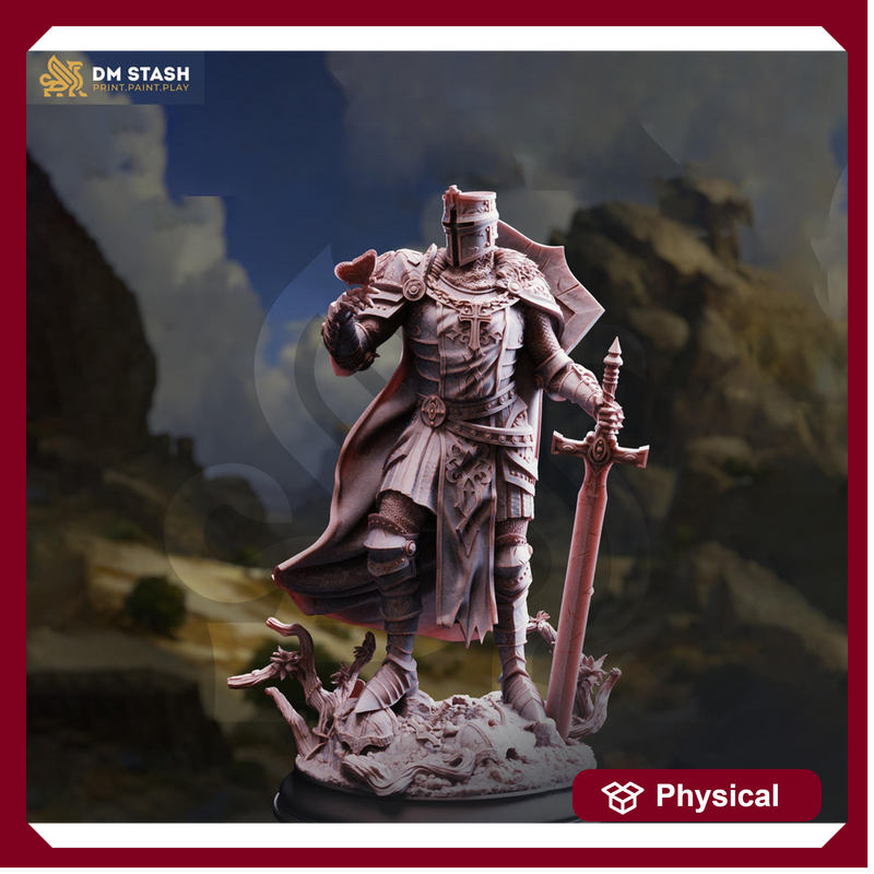 Human Fighter, Paladin, Knight PC / NPC D&D 5e | Unpainted Miniature | 5 Sizes /Scales | Pathfinder - Only-Games