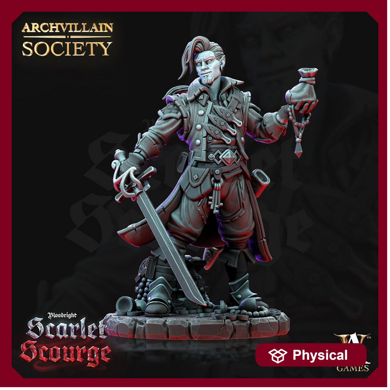 Human Male Fighter Rogue Swashbuckler Adventurer PC/NPC | 28mm, 32mm,54mm,75mm,100mm Scale | Dungeons & Dragons Pathfinder Archvillain Games - Only-Games