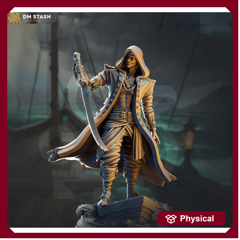 Human Rogue, Pirate, Thief, Assassin | 28mm, 32mm,54mm,75mm, 100mm Scale Resin Miniature | Dungeons and Dragons 5e Pathfinder | DM Stash - Only-Games