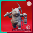 Wombat-folk Miner - Tabletop Miniature (Pre-Supported)