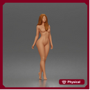 Naked Woman Walking With  Long Hair