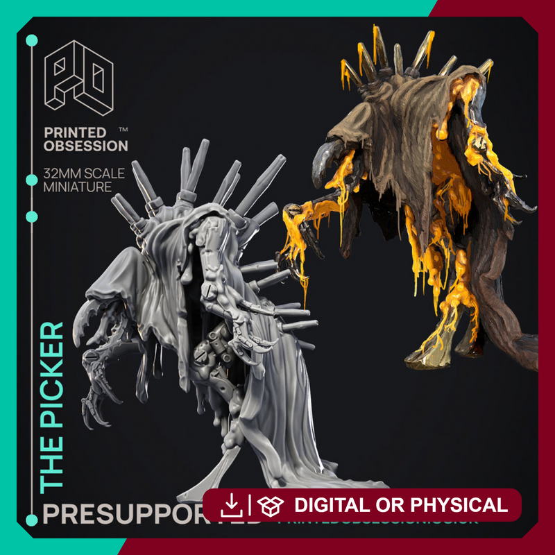 Picker - Large Scrap Waste Monster - PRESUPPORTED - Illustrated and Stats - 32mm scale