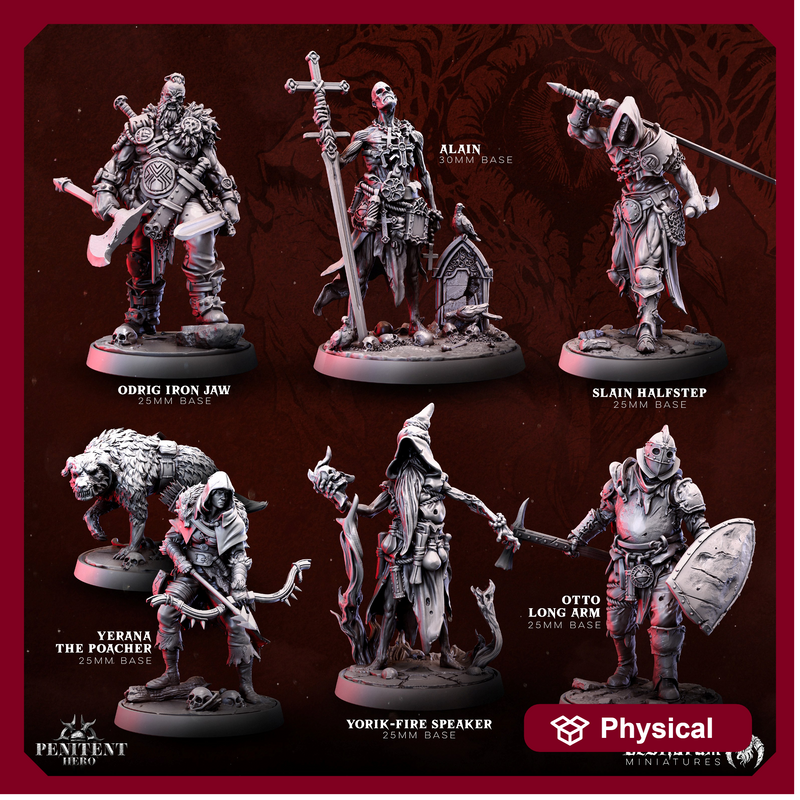 Grimdark Hero Pack | Bestiarum | Wargaming DnD Miniatures