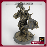 Fighter Axe and Shield, Oathbreaker Paladin, Unpainted Miniature | 28mm, 32mm,54mm 75mm,100mm Scales | Dungeons and Dragons | Pathfinder - Only-Games