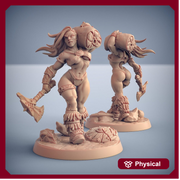Sexy Pinup (NSFW also) Human Female Barbarian Fighter | 28mm, 32mm, 54mm, 75mm Scale Miniature | Dungeons and Dragons | Artisan Guild - Only-Games
