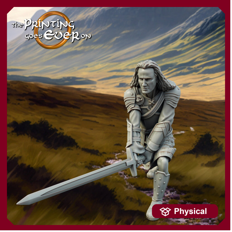 Human Highlander Ranger Fighter | Miniature | 5 Sizes /Scale | Pathfinder Figure| DnD | Ranger Figurine unpainted | - Only-Games