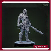 Half-Elf / Elf Ranger, Fighter, Polearm Master PC / NPC  | 28mm, 32mm,54mm,75mm,100mm Resin Miniature |Dungeons and Dragons |Mammoth Factory - Only-Games