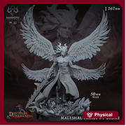 Maleshai  Demon Fallen Angel|28mm, 32 mm,54mm,75mm Scale | Resin Miniature | Dungeons and Dragons |Pathfinder D&D 5e | Mammoth Factory - Only-Games